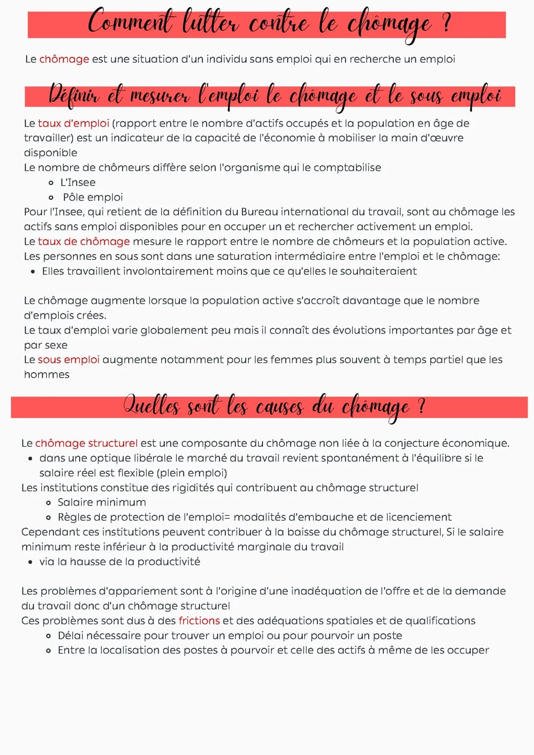 Comment lutter contre le chômage ?