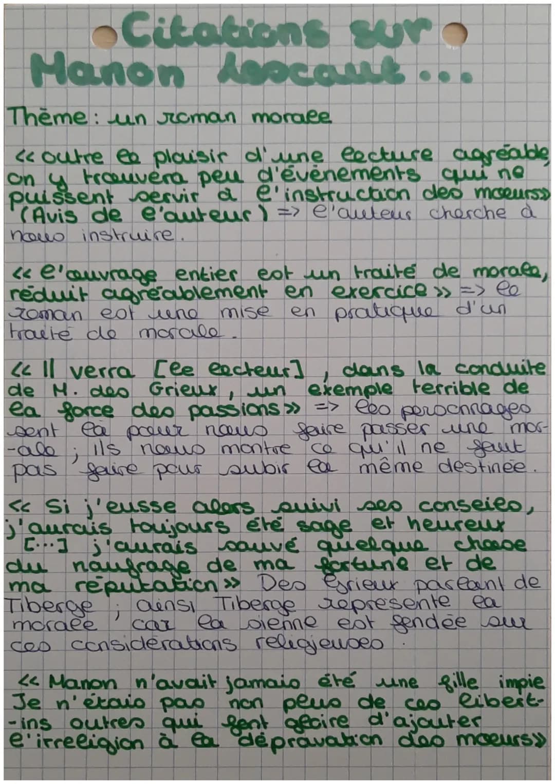 Citations suro
Manon Asocaut
Theme: un roman morale
<< outre eo plaisir d'une lecture agreable
on y trauvera peu d'événements qui no
puissen