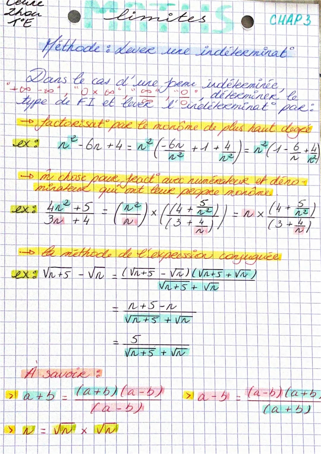 thon
TE
limites.
Méthode : Lever une indéterminat
Dans le cas d'une forme indéterminée,
(1
06
OX &
type de FI et lever tele
U
41
pas :
to fa