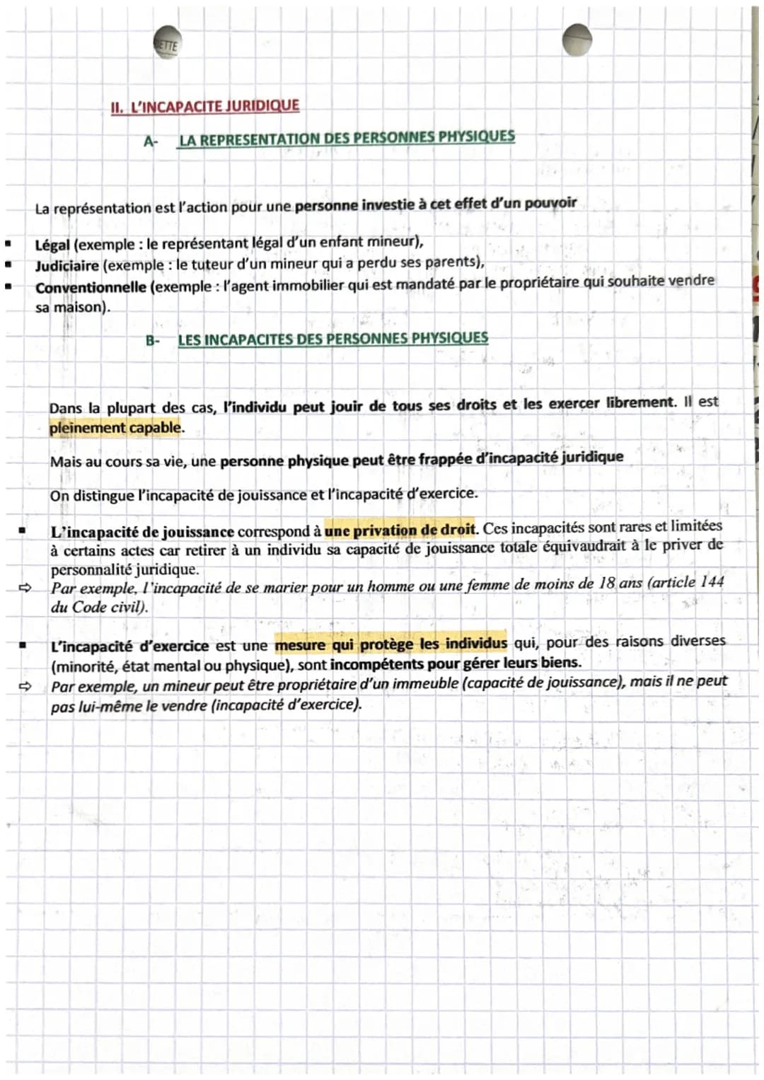drat
1. chapitre 8
Introduction:
A
A
J
Les personnes juridiques disposent d'une capacité juridique qui débute à leur naissance et s'éteint à