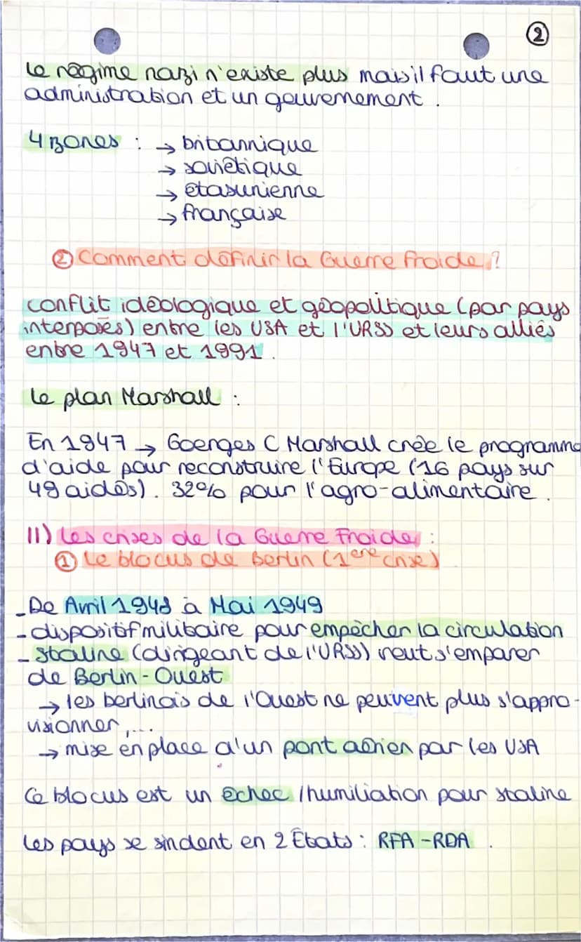 histoire: • @
un monde bipolaire auxtemps de la
Guerre Froide:
1) La naissance de la Guerre froide.
4) Dans quel contexte est elle apparue?

