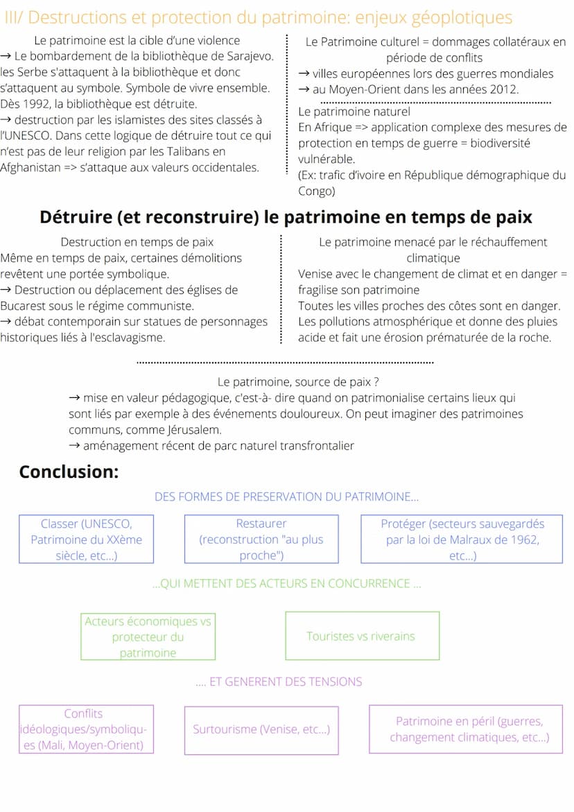 THÈME 4: IDENTIFIER,
PROTÉGER ET
VALORISER LE PATRIMOINE : ENJEUX
GÉOPOLITIQUE.
Axe 2: La préservation, entre tensions et concurrence
En mai