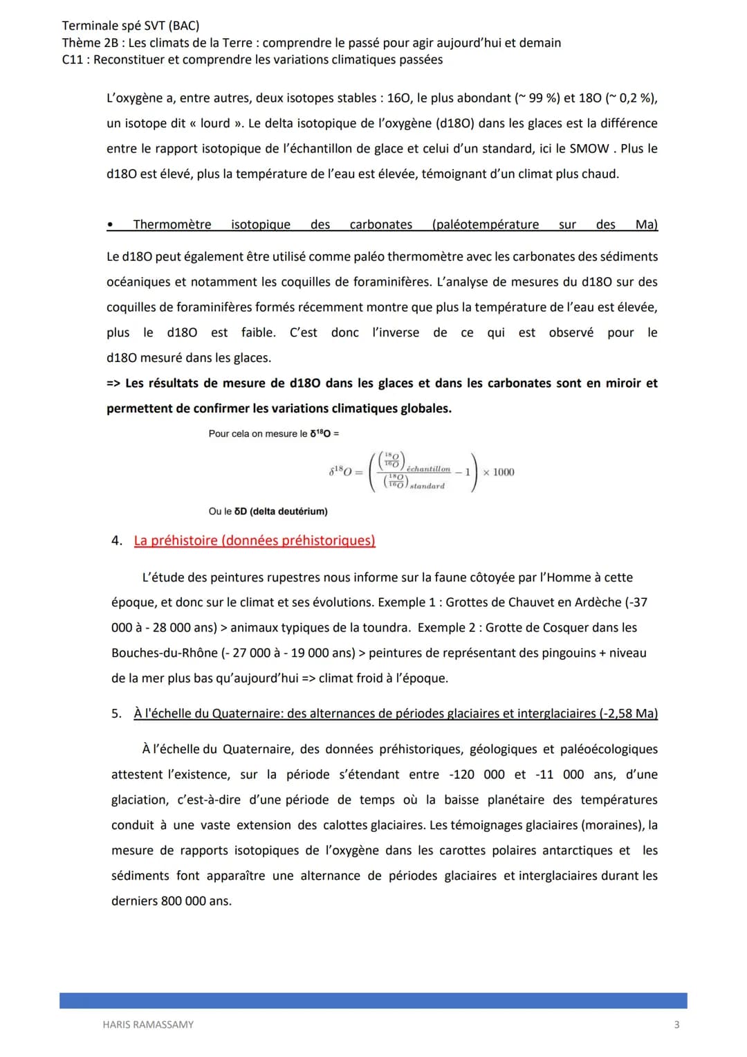 Terminale spé SVT (BAC)
Thème 2B: Les climats de la Terre : comprendre le passé pour agir aujourd'hui et demain
C11: Reconstituer et compren