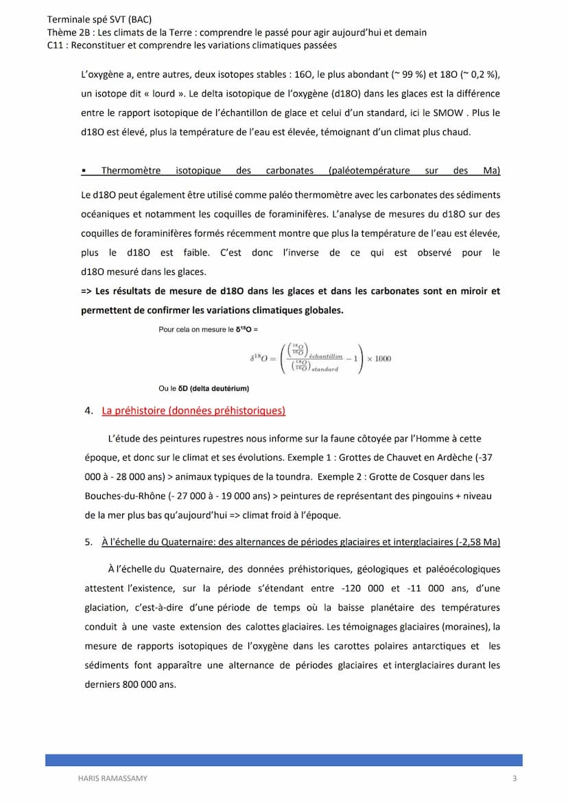Terminale spé SVT (BAC)
Thème 2B: Les climats de la Terre : comprendre le passé pour agir aujourd'hui et demain
C11: Reconstituer et compren