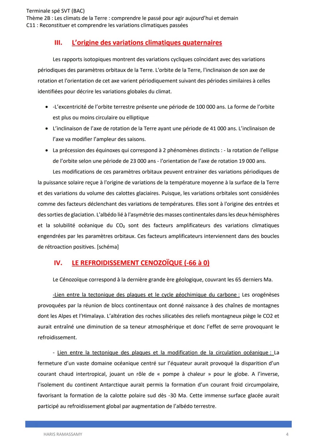 Terminale spé SVT (BAC)
Thème 2B: Les climats de la Terre : comprendre le passé pour agir aujourd'hui et demain
C11: Reconstituer et compren