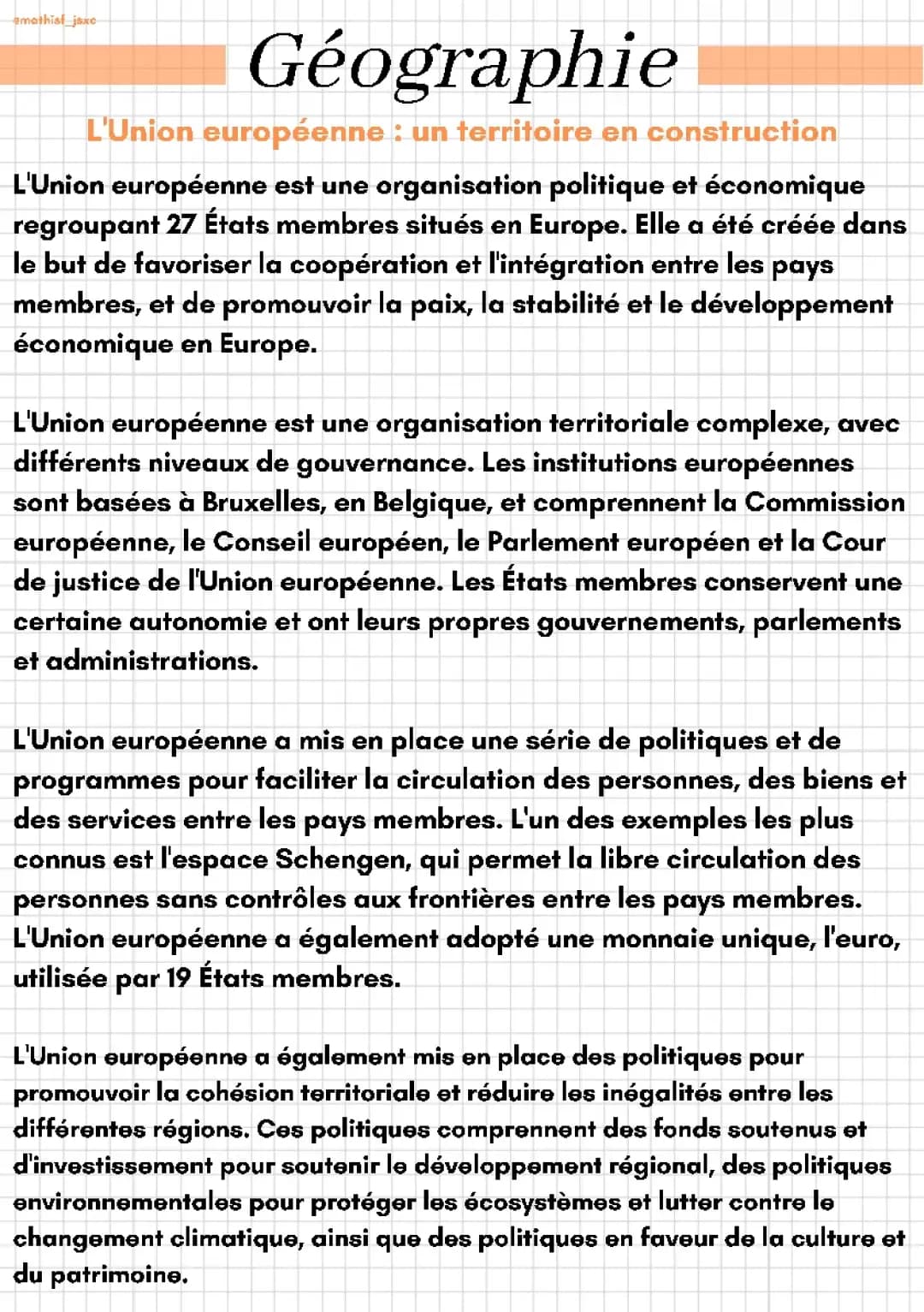 L'Union européenne : un territoire en construction