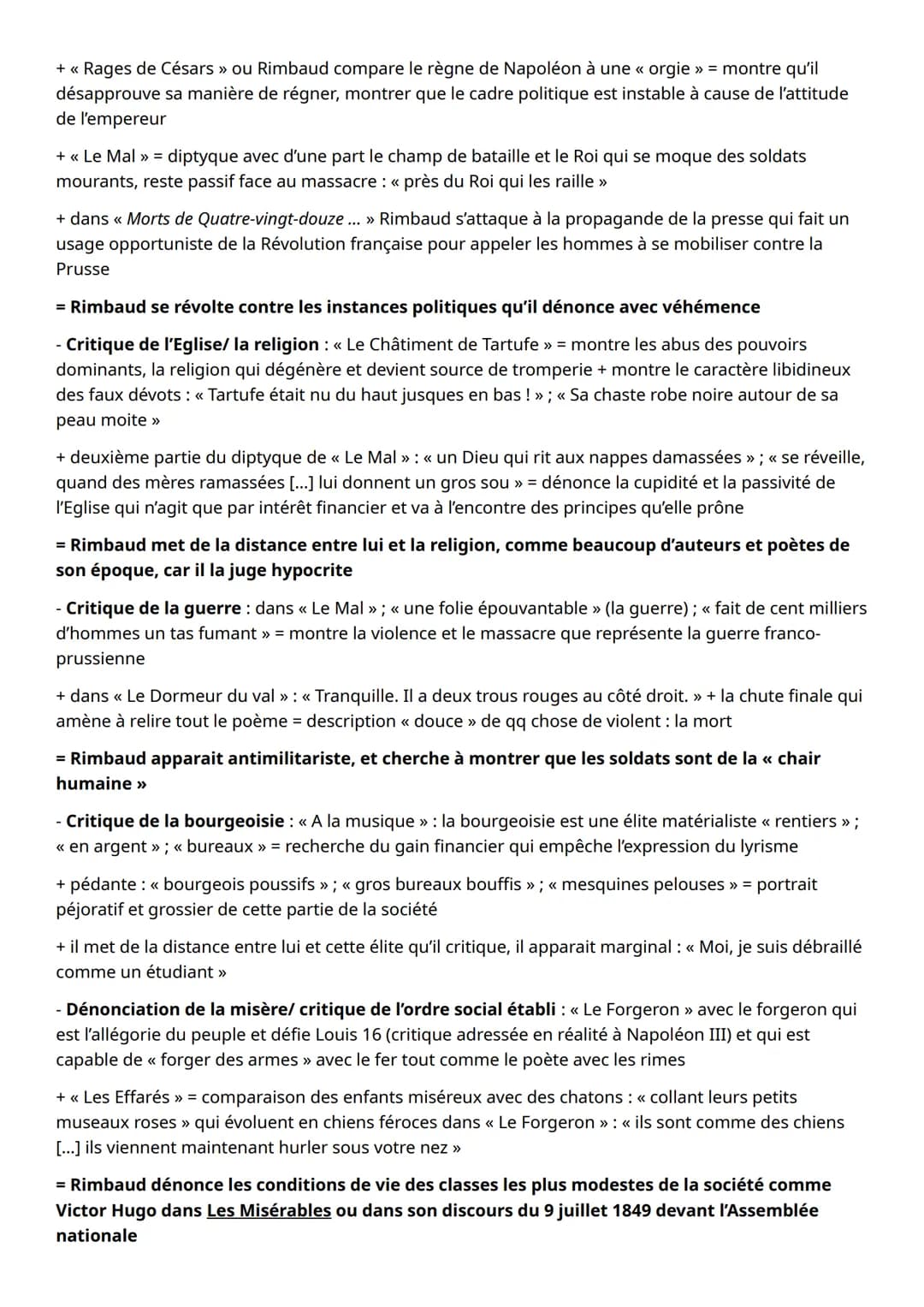 FICHE REVISIONS DISSERTATION RIMBAUD
L'AMOUR POUR LA NATURE
- Nature sainte : « Nature! o toi qui fis ces hommes saintement » (Le Mal) qui c