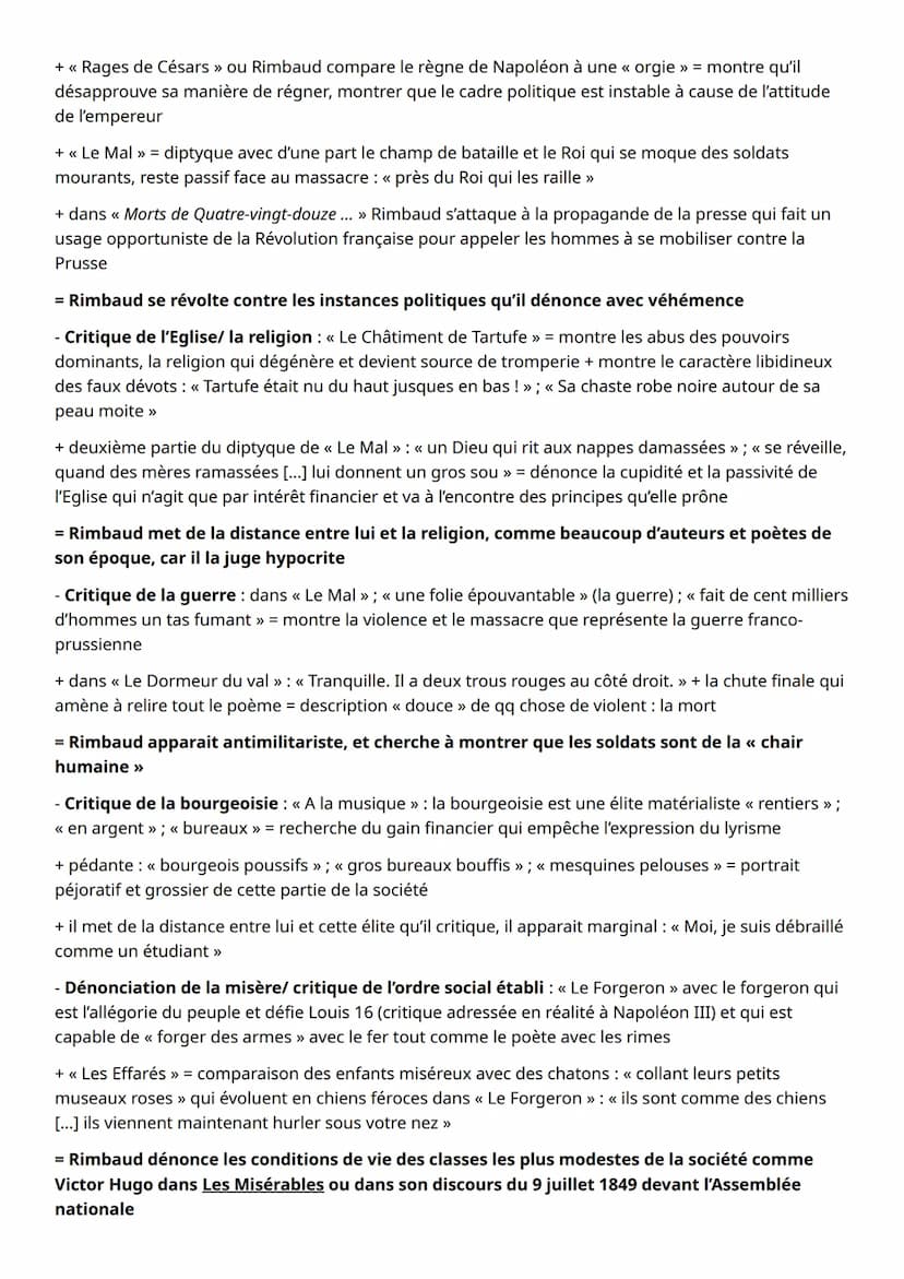 FICHE REVISIONS DISSERTATION RIMBAUD
L'AMOUR POUR LA NATURE
- Nature sainte : « Nature! o toi qui fis ces hommes saintement » (Le Mal) qui c