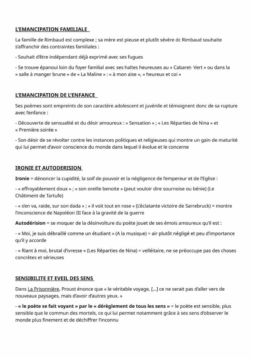 FICHE REVISIONS DISSERTATION RIMBAUD
L'AMOUR POUR LA NATURE
- Nature sainte : « Nature! o toi qui fis ces hommes saintement » (Le Mal) qui c