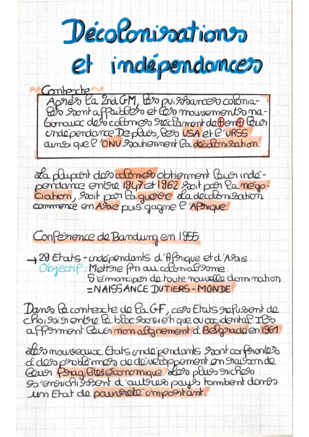 Décolonisations et indépendances 