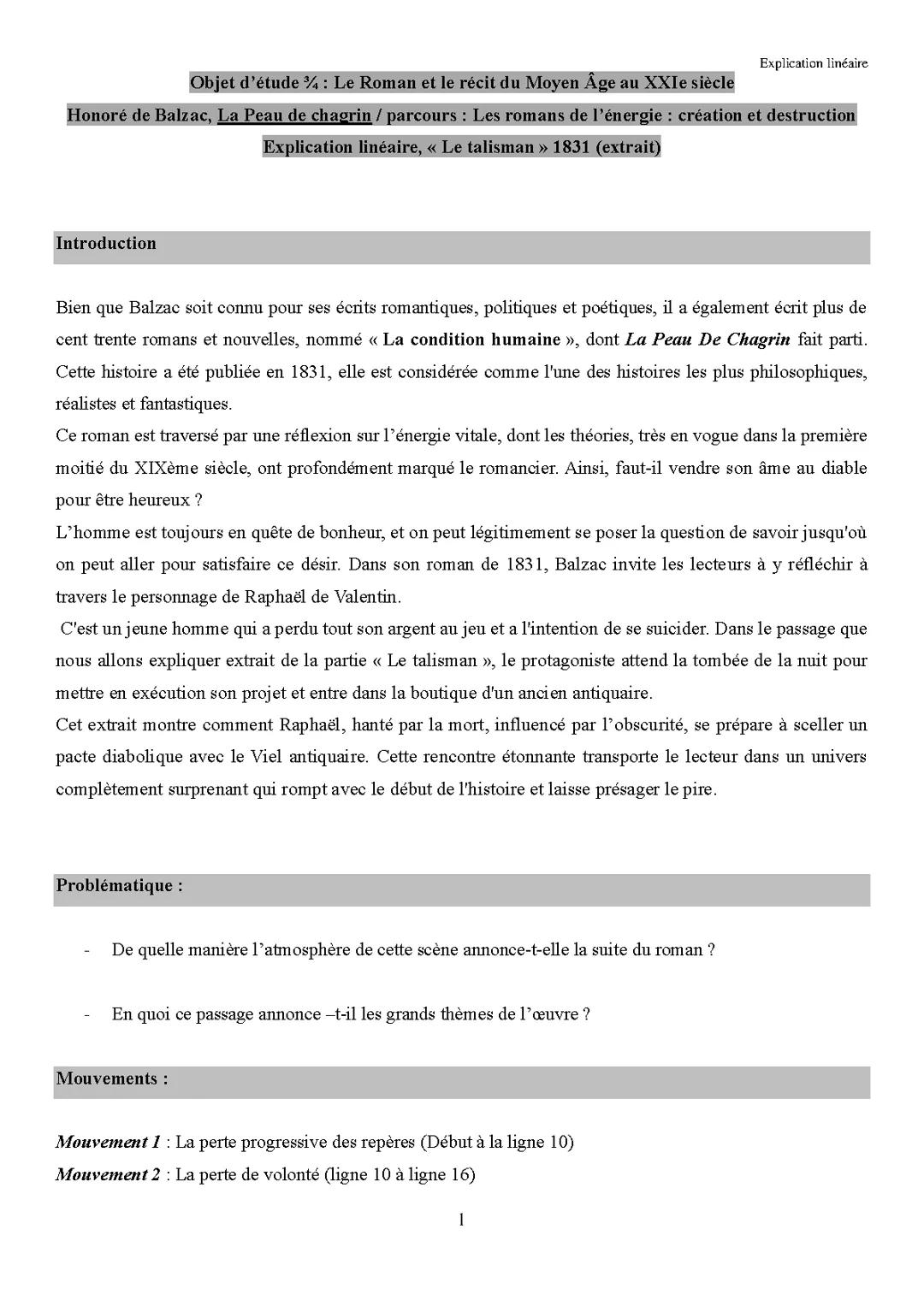 Découvre La Peau de chagrin de Balzac : Les Thèmes et Le Talisman