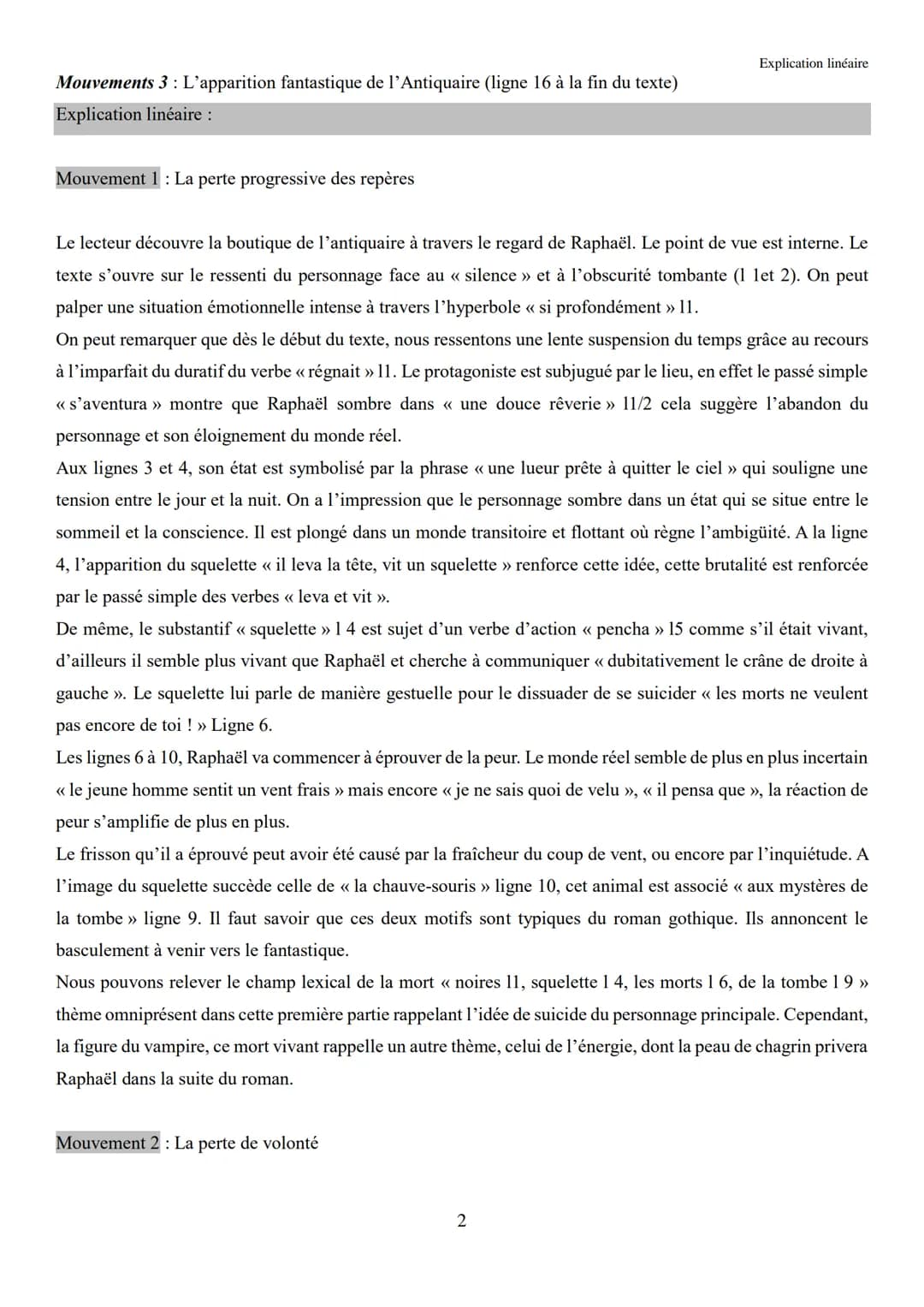 Objet d'étude ¾ : Le Roman et le récit du Moyen Âge au XXIe siècle
Honoré de Balzac, La Peau de chagrin / parcours : Les romans de l'énergie