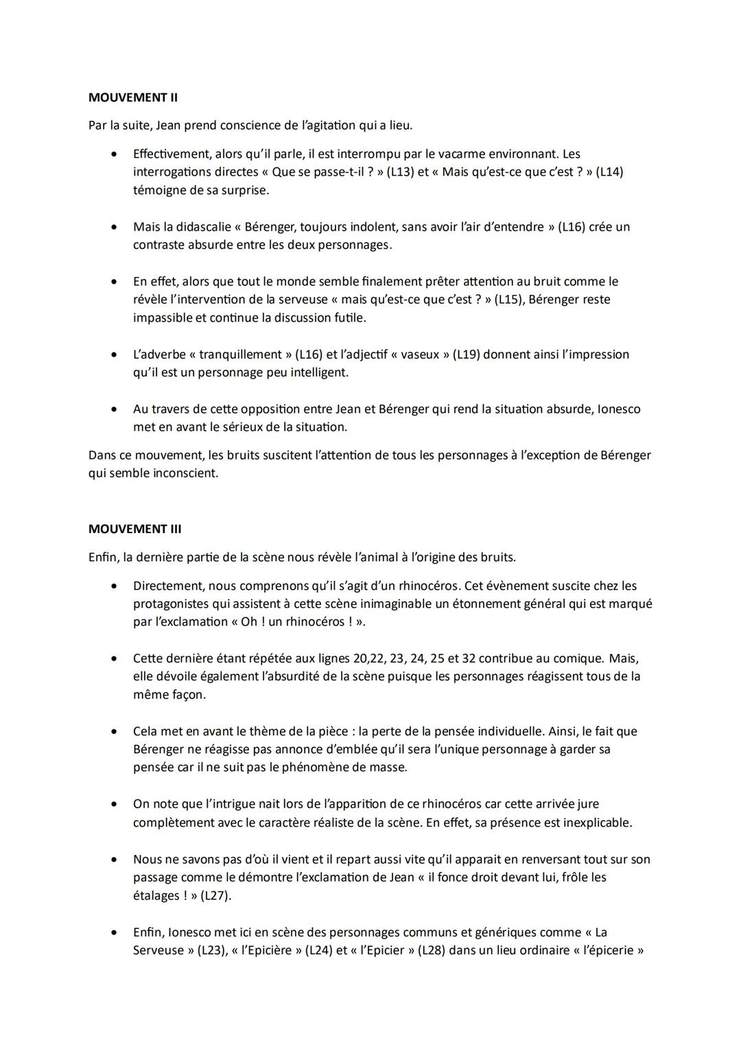 # TEXTE 12-RHINOCEROS, EXTRAIT SCENE I, ACTE I

Eugène IONESCO est un dramaturge du XXe siècle qui s'inscrit dans le mouvement de
l'Absurde.