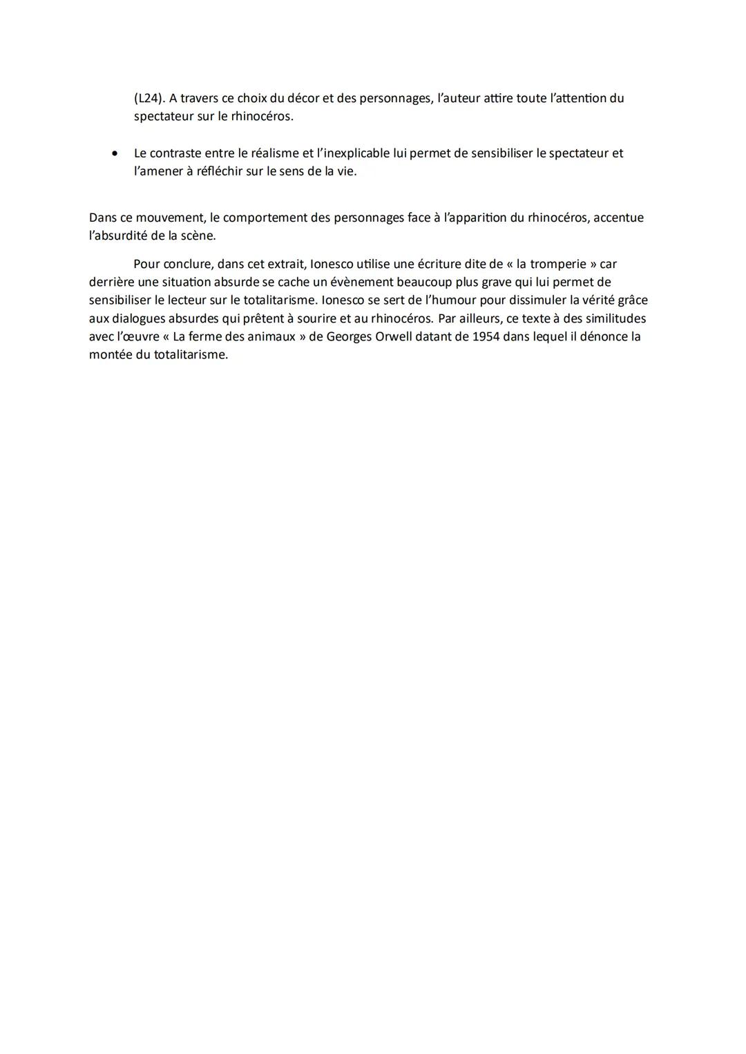 # TEXTE 12-RHINOCEROS, EXTRAIT SCENE I, ACTE I

Eugène IONESCO est un dramaturge du XXe siècle qui s'inscrit dans le mouvement de
l'Absurde.