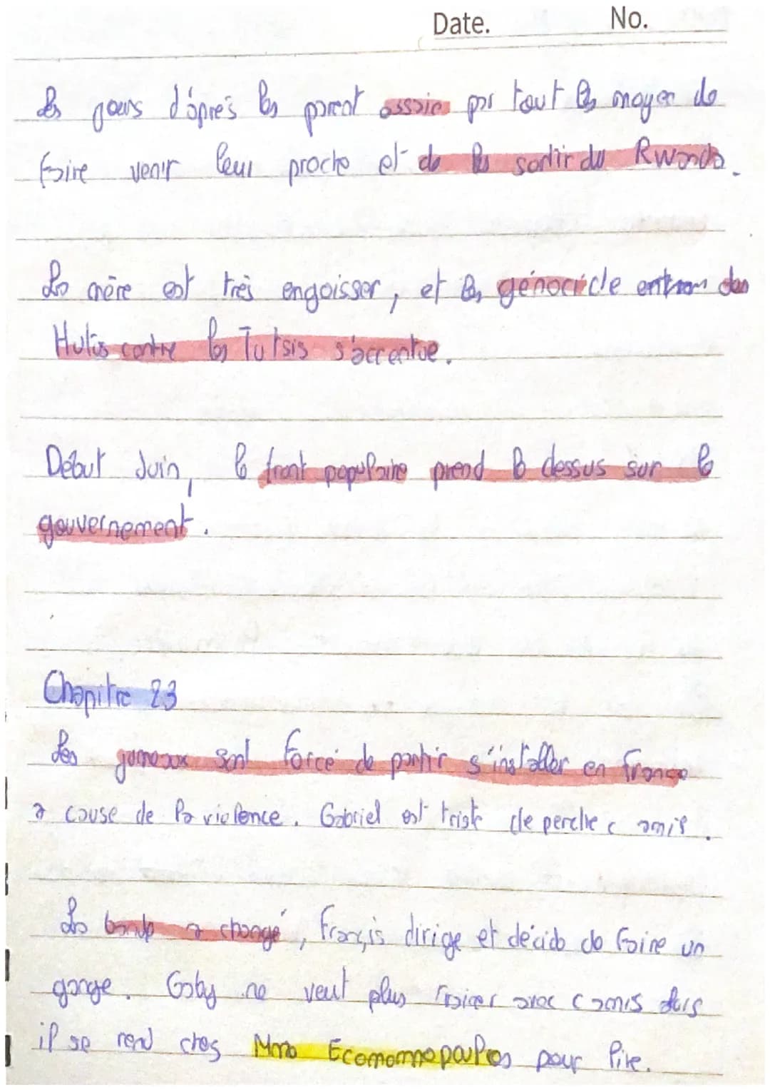 = perssonage
Petit pays
information important
Date.
No.
Prologue ->
Chap 1:
do "Gaol Faye'
Le narrateur (Goby) noux explique la vie / mariag