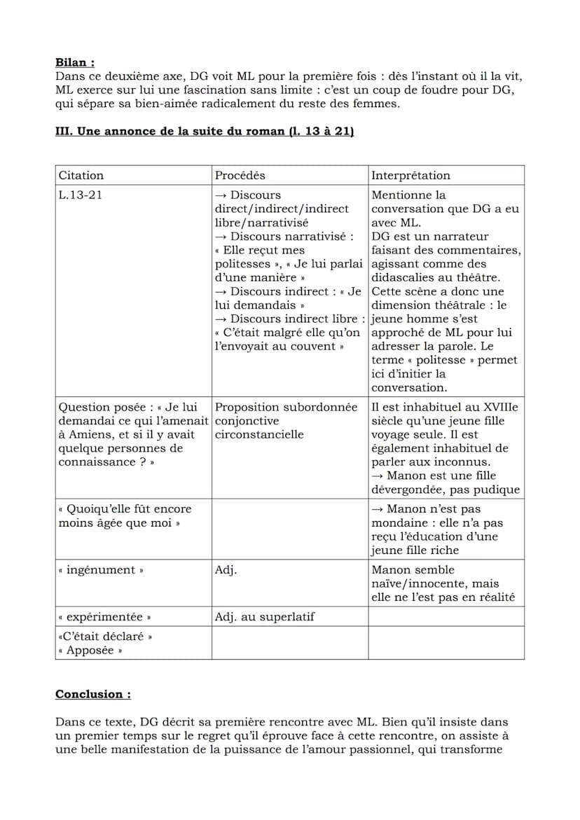 La rencontre entre Des Grieux et Manon Lescaut
Introduction :
Règne de Louis XV période d'effervescence culturelle + émancipation
morale
Bou