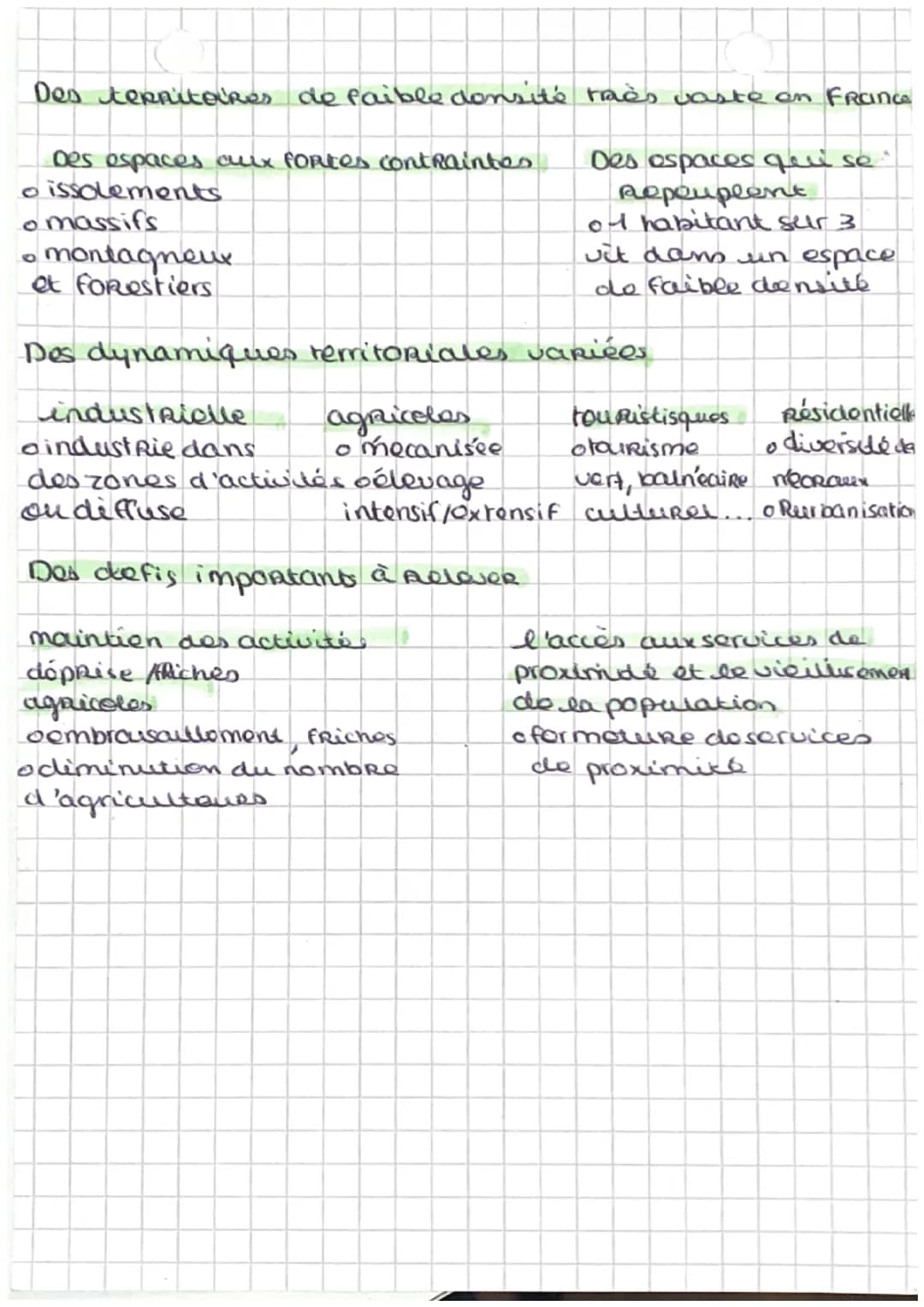 geographie
les espaces de faible densité et leurs atouts
vocabulaire :
excode Rural: déplacement de la population des
campagnes vers les vil