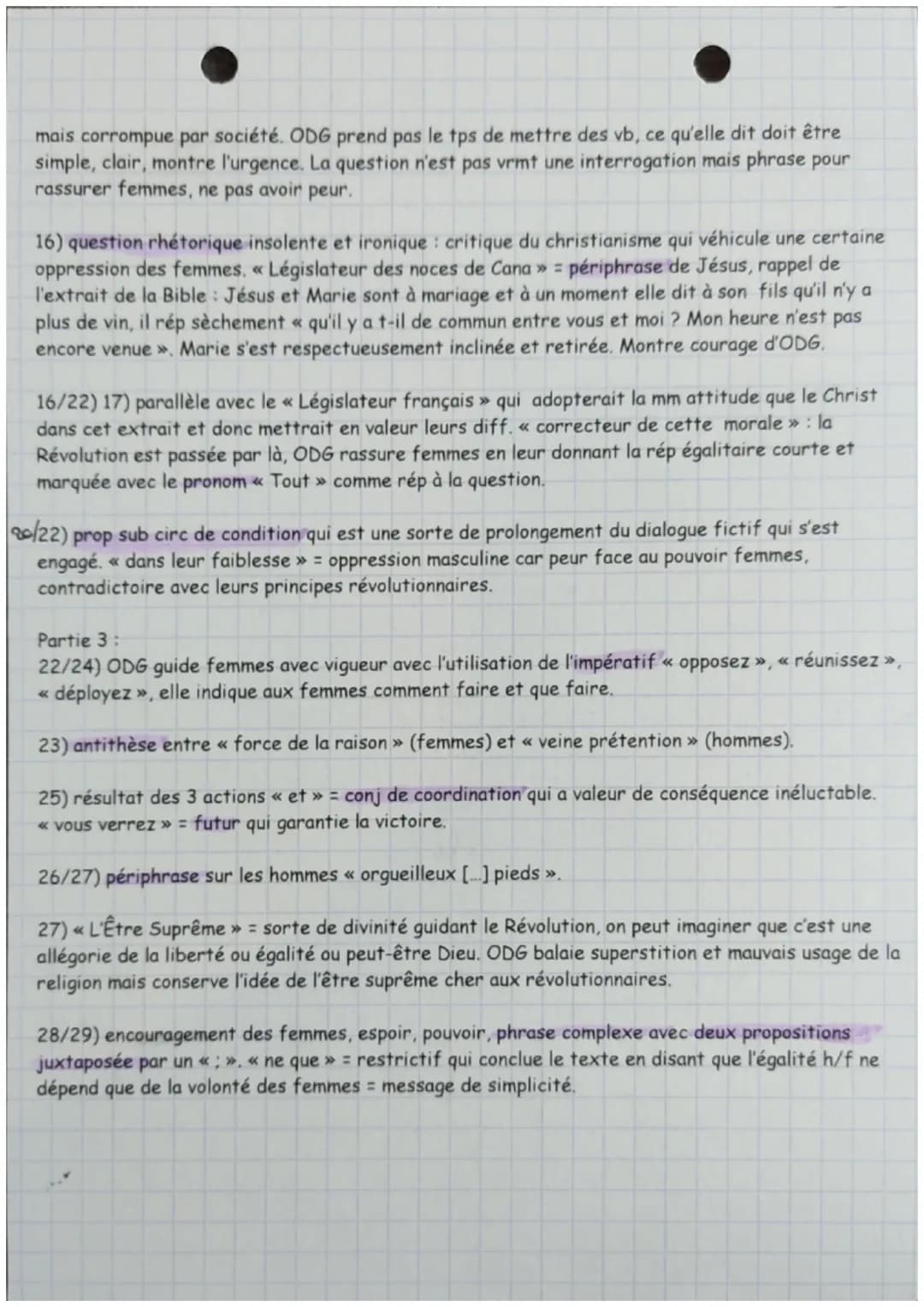Texte 4
Déclaration des droits de la femme
et de la citoyenne, Postambule
Le 3 novembre 1793 meurt guillotinée Marie Gouze, dite Marie-Olymp