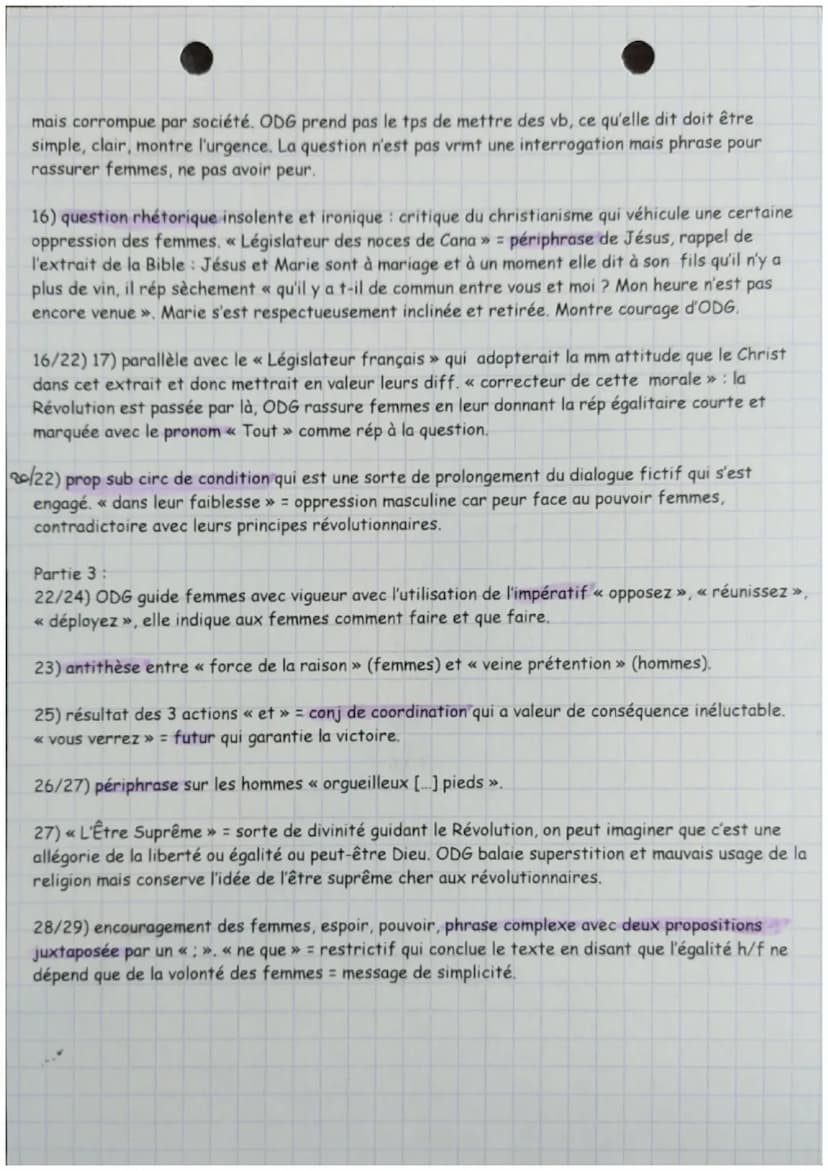 Texte 4
Déclaration des droits de la femme
et de la citoyenne, Postambule
Le 3 novembre 1793 meurt guillotinée Marie Gouze, dite Marie-Olymp