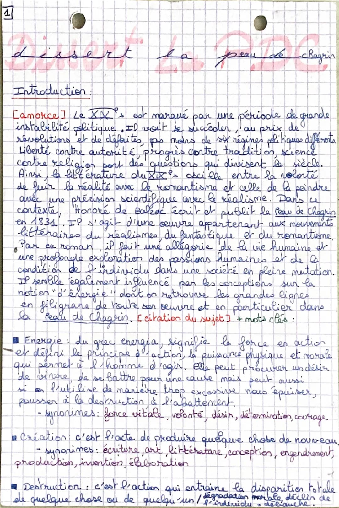 1
ert
la peau de Bagrin
Introduction
is
science
[amorce] Le XX's est marqué par une période de grande
instabilité politique. Il voit se succ