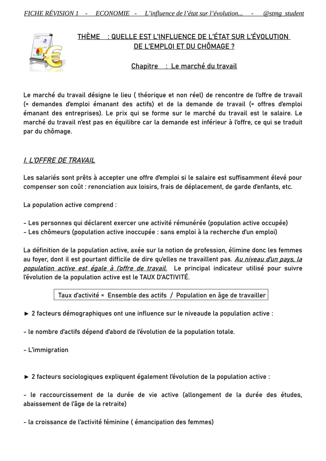 
<h2 id="economielinfluencedeltatsurlvolution">ECONOMIE - L'influence de l'état sur l'évolution…</h2>
<h3 id="iloffredetravail">I. L'OFFRE D