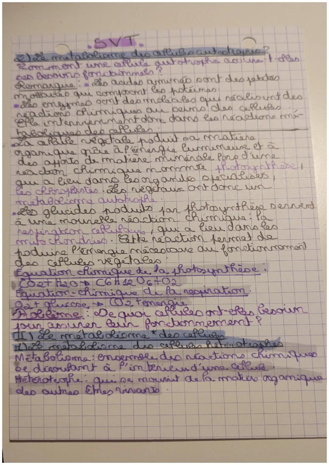 SVT.
Theme 1 La Tenne, Panie et Porganisation du vivant.
Chapitre 1: Lingamisation fonctionnelle du verant
Les organismes pluricapulares bon