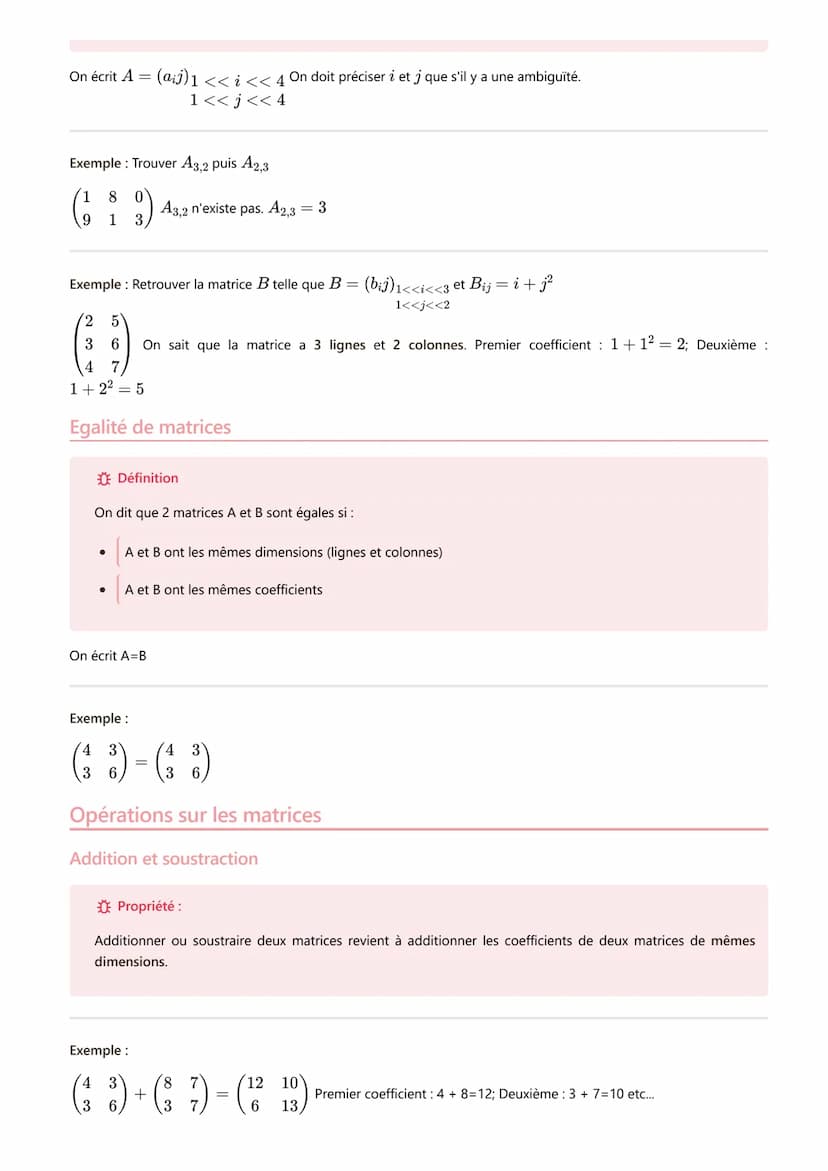 Matrices graphes partie 1
#mathématiques
Rappel L'addition
commutative B+ A = A + B
associative A+ (B+C) = (A + B) + C
A x B= 0 ne signifie 