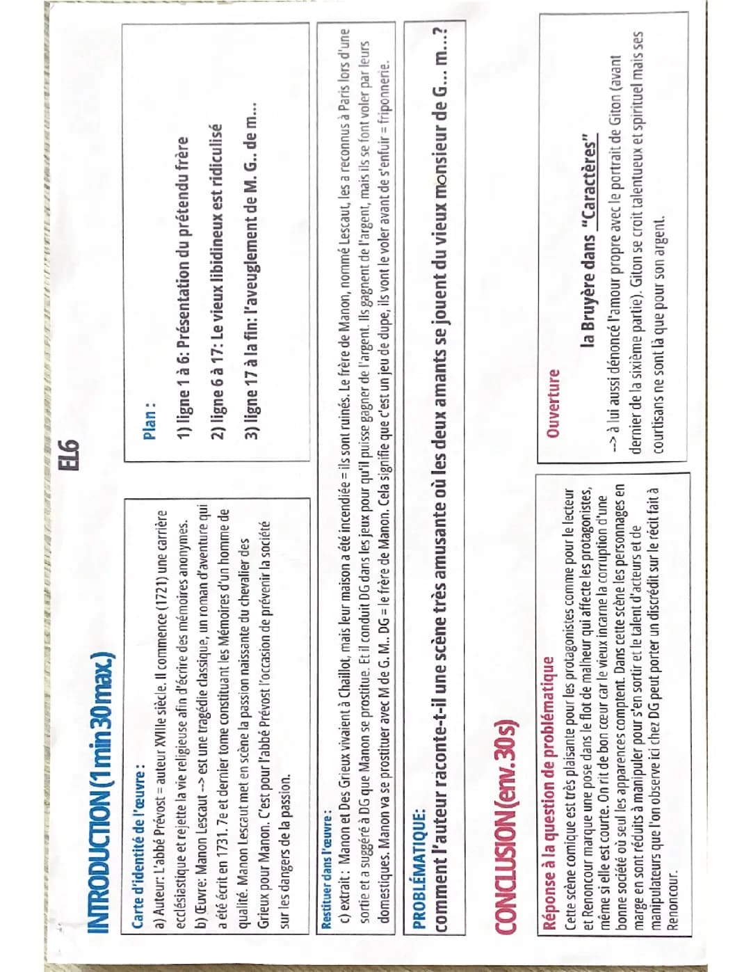 explication linéaire: Abbé Prévost, Manon Lescaut