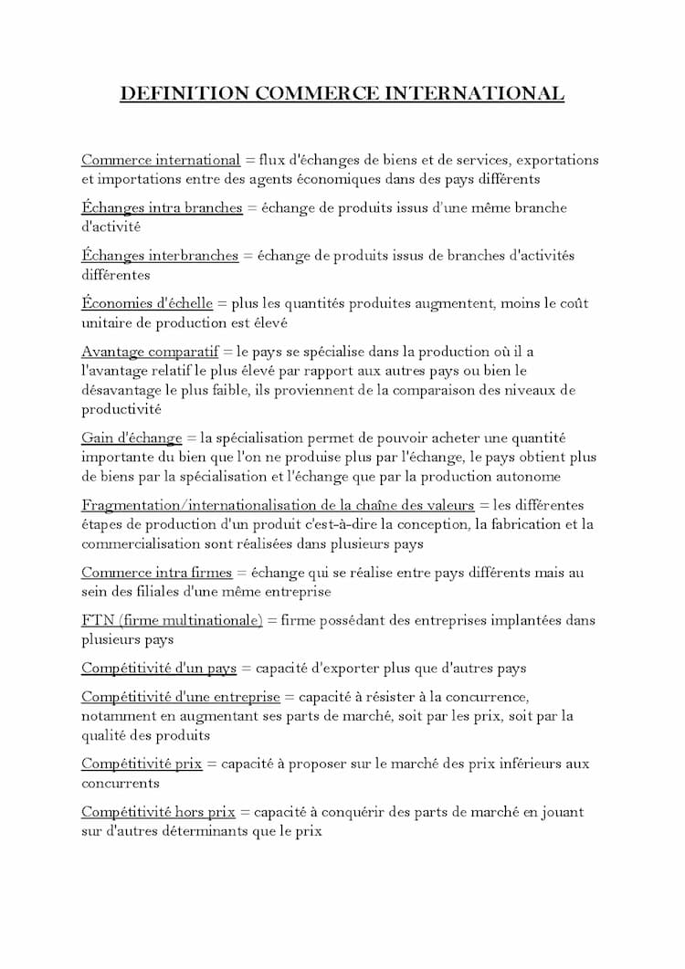 Know SES TERMINALE : DEFINITION COMMERCE INTERNATIONAL thumbnail