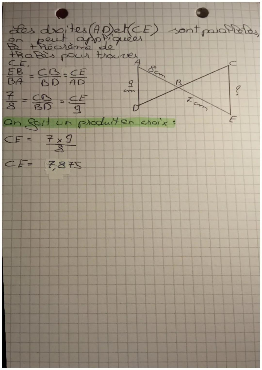Le theoreme de Pales: exemple
de
roduction..
Mathematiques
théorème de thatès
et sa réciproque
Enonce:
Sur la figure ci contre. On a [AP] //