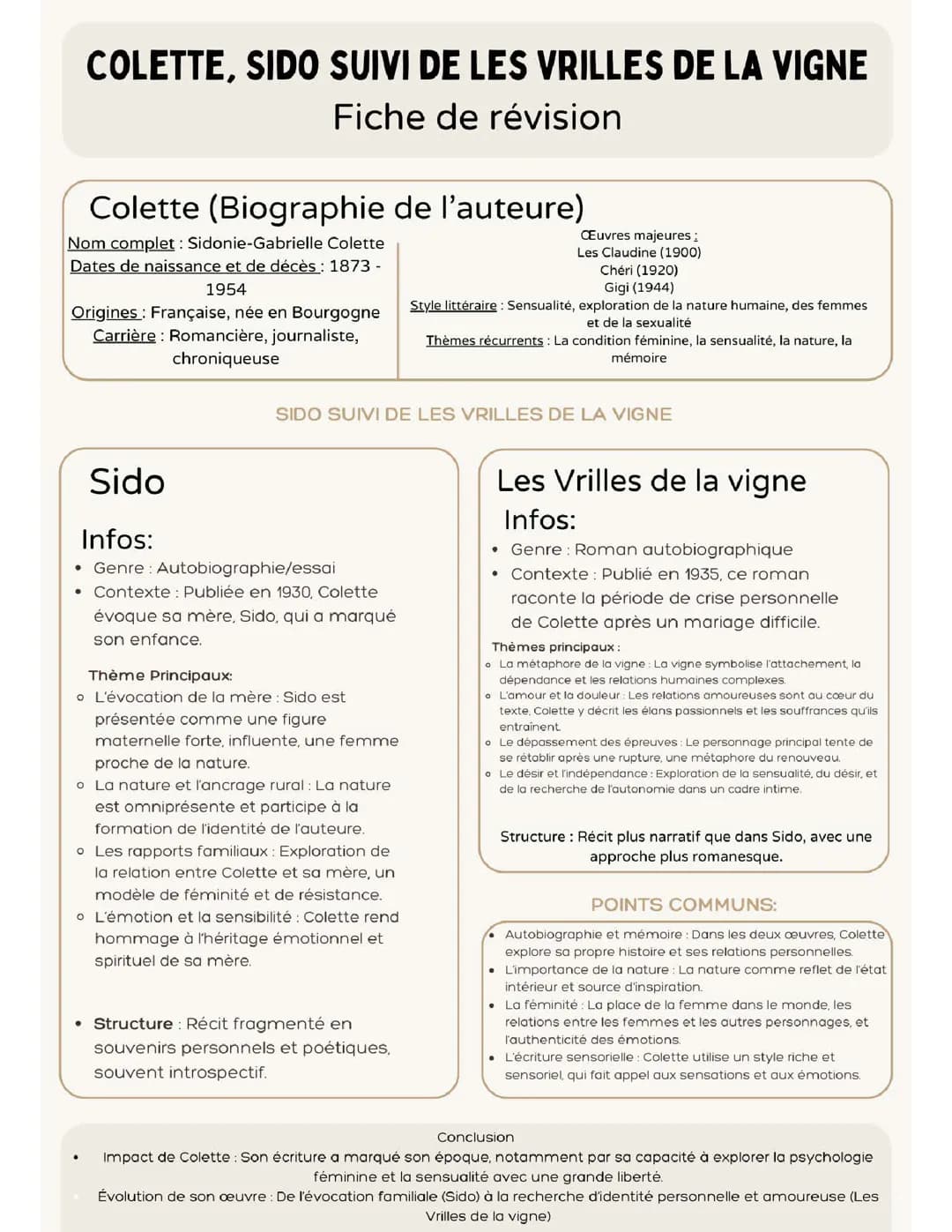 Colette, Sido suivi de Les Vrilles de la vigne