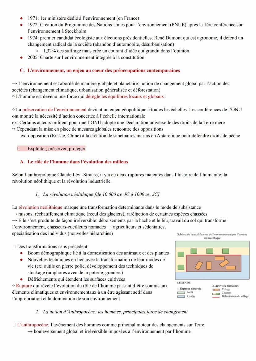 Theme 5: Lenvironnement entre exploitation et protection: un enjeu planétaire
I. Qu'est ce que l'environnement?
A. Un regard sur l'histoire 