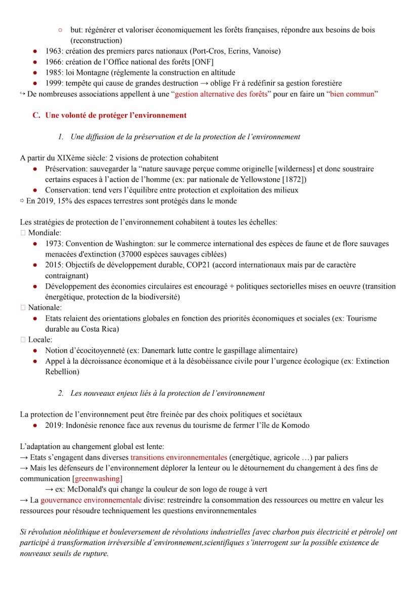 Theme 5: Lenvironnement entre exploitation et protection: un enjeu planétaire
I. Qu'est ce que l'environnement?
A. Un regard sur l'histoire 
