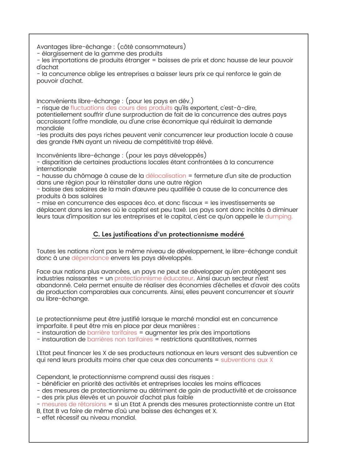 Fiche SES- Chapitre 1 - Economie
QUELS SONT LES FONDEMENTS DU COMMERCE
INTERNATIONAL ET DE L'INTERNATIONALISATION
DE LA PRODUCTION ?
1. Quel