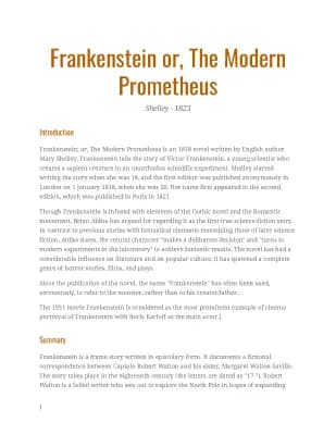 Know SHELLEY M., Frankenstein or the Modern Prometheus, 1823 thumbnail