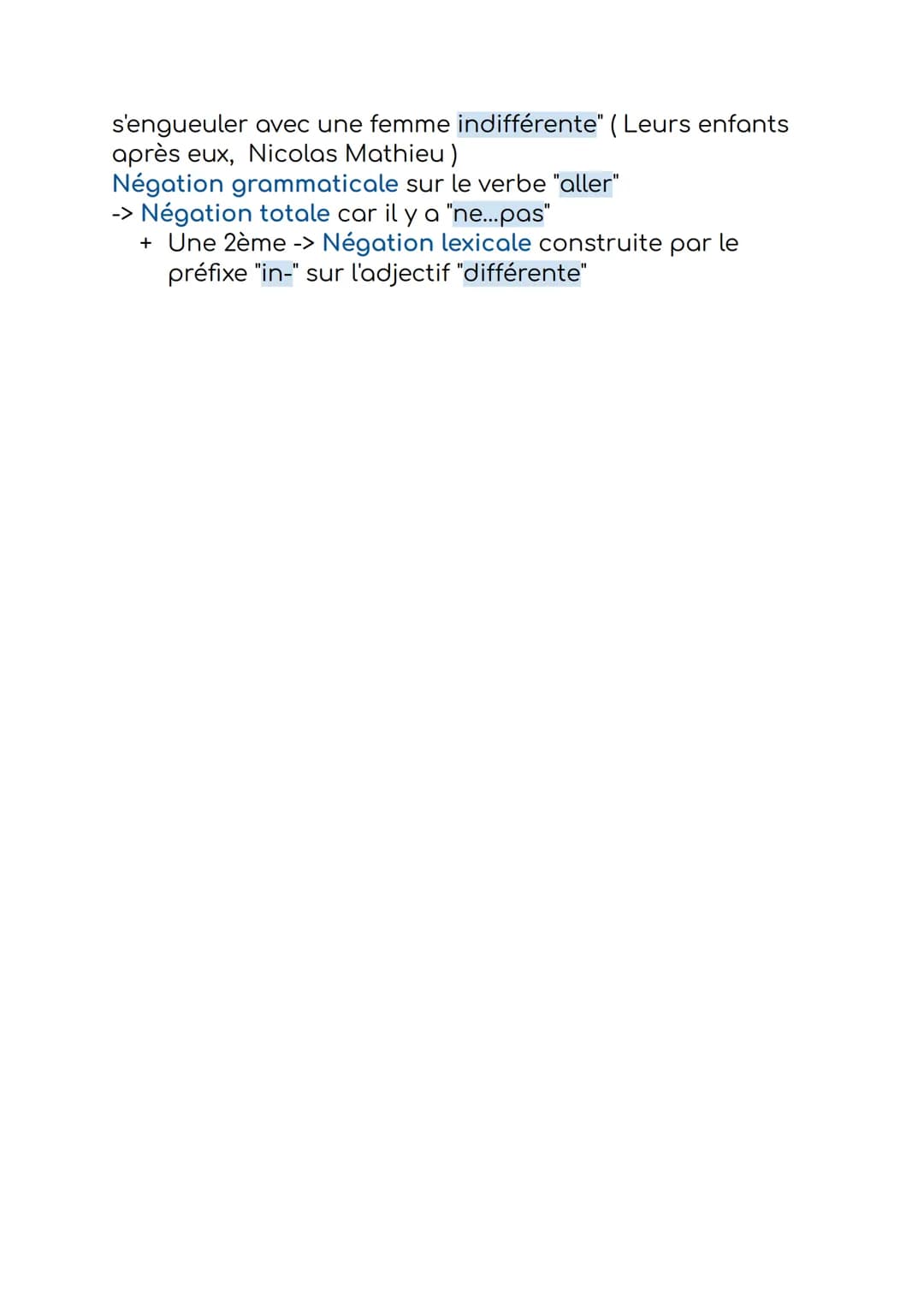 Grammaire
L'expression de la négation
La négation permet d'inverser le sens d'un énoncé.
Elle consiste à nier un fait, à déclarer qu'il est 