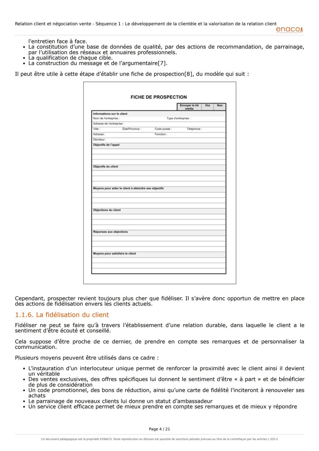Relation client et négociation vente - Séquence 1: Le développement de la clientèle et la valorisation de la relation client

# Séquence 1: 