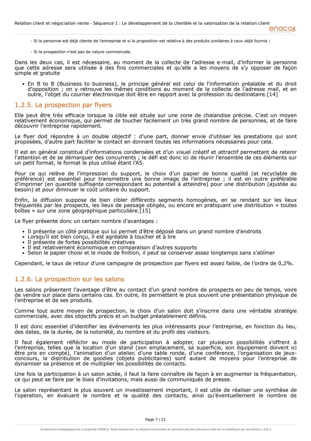 Relation client et négociation vente - Séquence 1: Le développement de la clientèle et la valorisation de la relation client

# Séquence 1: 