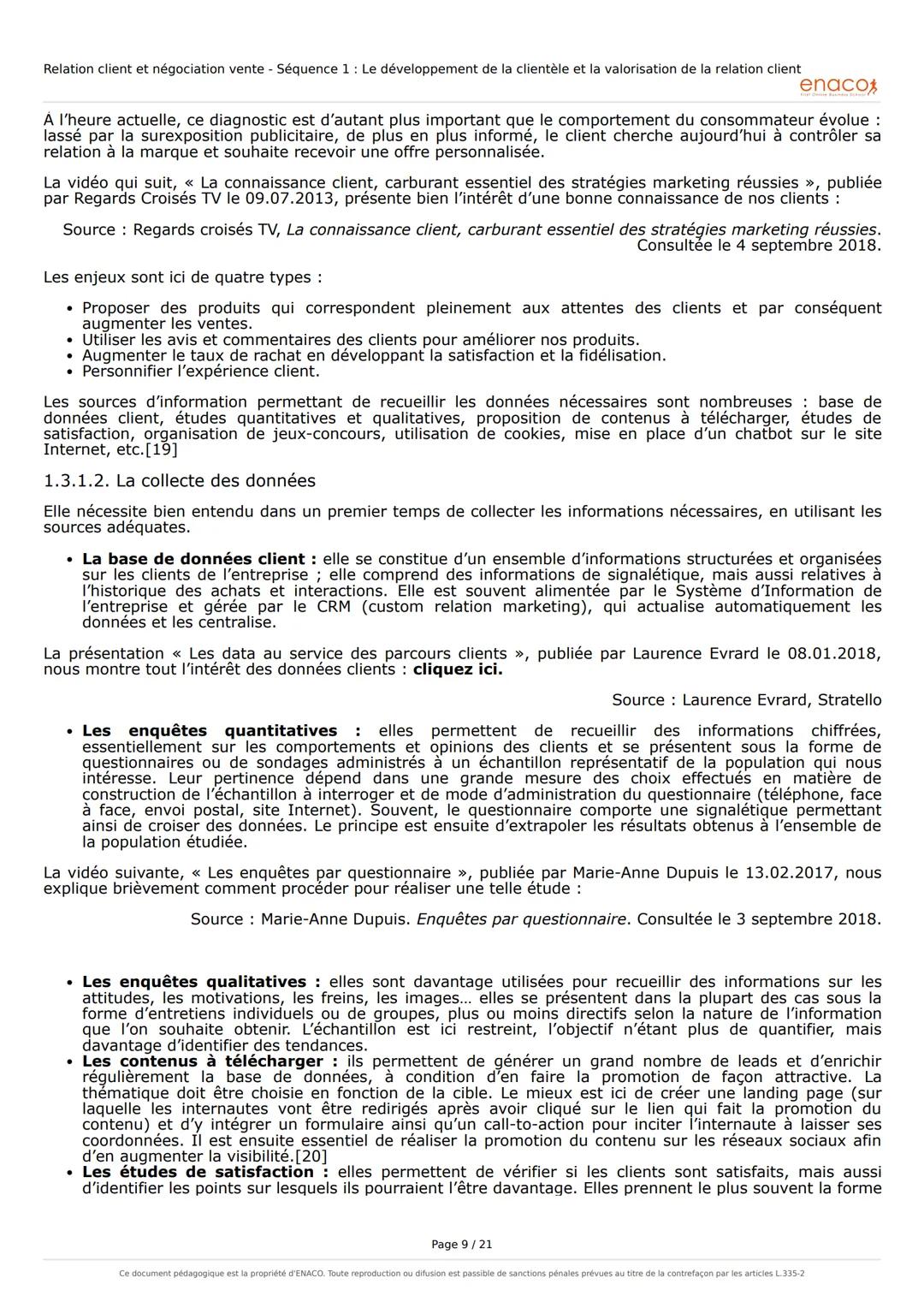 Relation client et négociation vente - Séquence 1: Le développement de la clientèle et la valorisation de la relation client

# Séquence 1: 