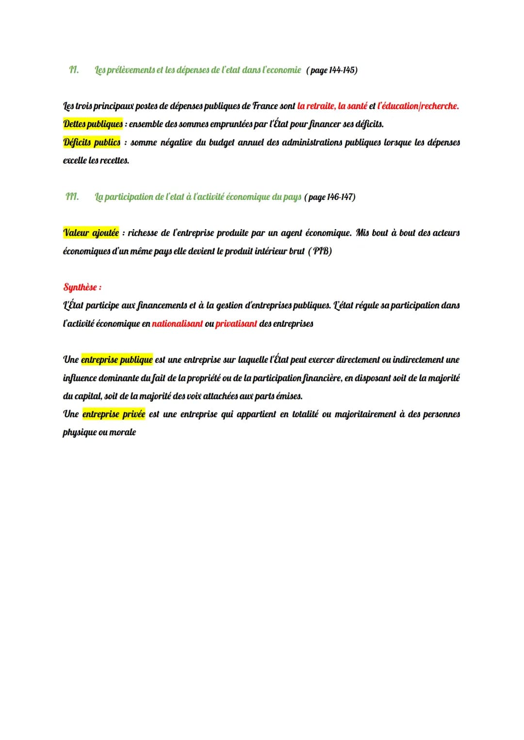 Thème 6 : Comment l'État peut-il intervenir dans l'économie
Chapitre 1: L'intervention de l'etat dans l'économie
1. les fonctions de l'etat 
