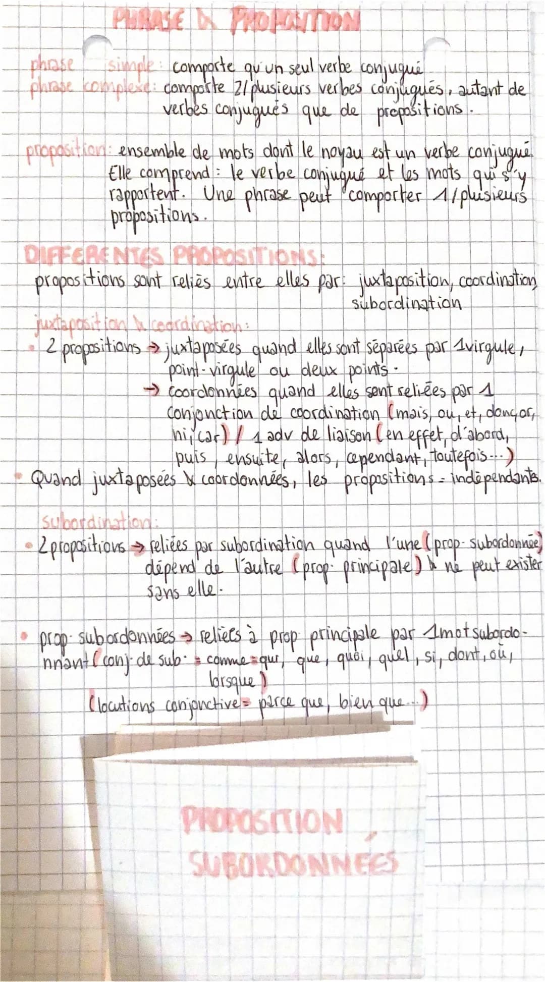 Fiche Grammaire Bac Français 2024: Types de Propositions et Exercices PDF