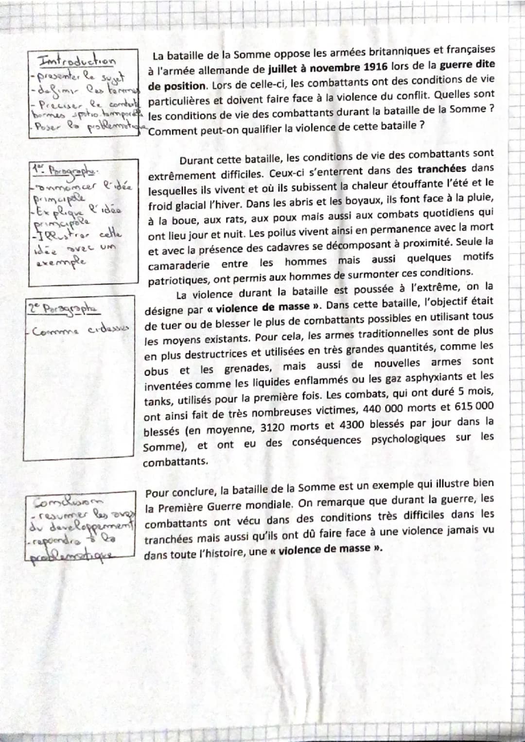 Introduction
1-presenter le sujet
/-defimi- les term
·Preciser le combul
bormes uputio tampor
La bataille de la Somme oppose les armées brit