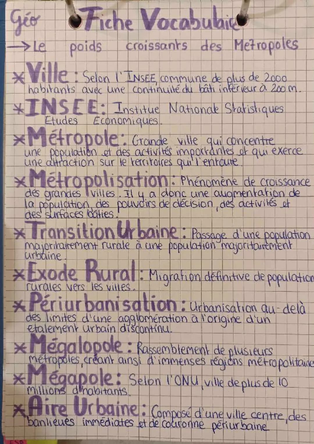 Pourquoi le poids croissant des métropoles hiérarchise les villes: Vocabulaire et Définition Géographie 1ère et 3ème