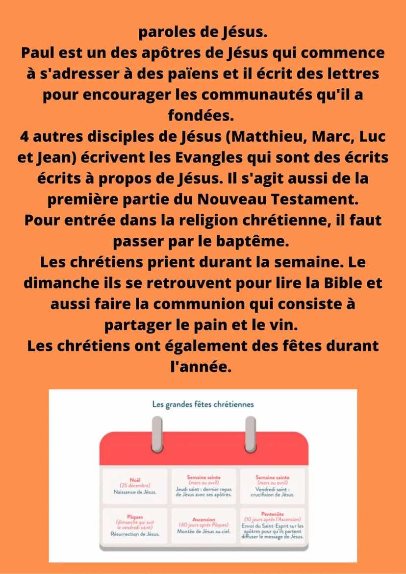Le début du Christianisme
Le Christianisme naît au ler siècle en Palestine.
Les historiens sevent juste que Jésus a vécu au
ler siècle en Pa