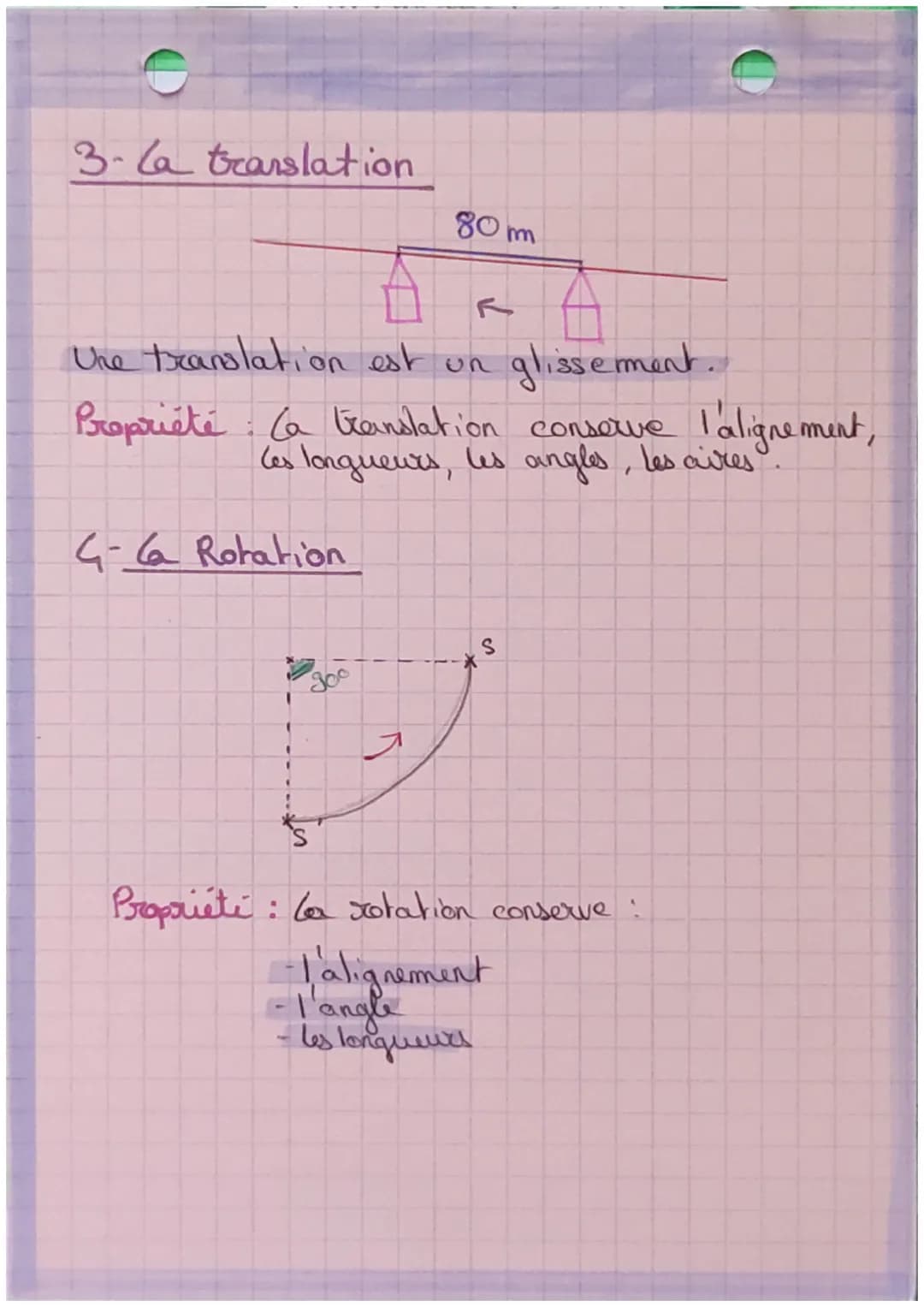 MATH
Transformation du plan
1- Symetrie axiale i (d)
2- Symetrie centrale
M
*
M
# *
Propriété
Les symetries (centrales et axiales) conserven