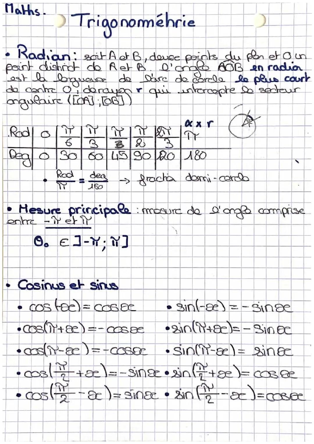 Trigonométrie : Fondamentaux et Résolution des Équations