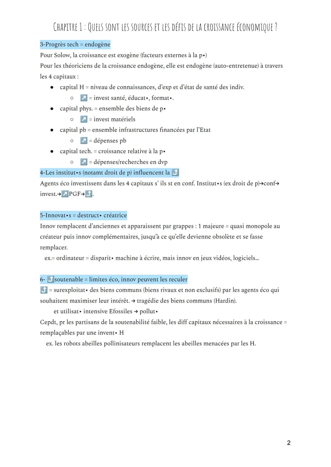 CHAPITRE 1: QUELS SONT LES SOURCES ET LES DÉFIS DE LA CROISSANCE ÉCONOMIQUE ?
Définitions :
-P.I.B = indicateur éco qui permet de mesurer la