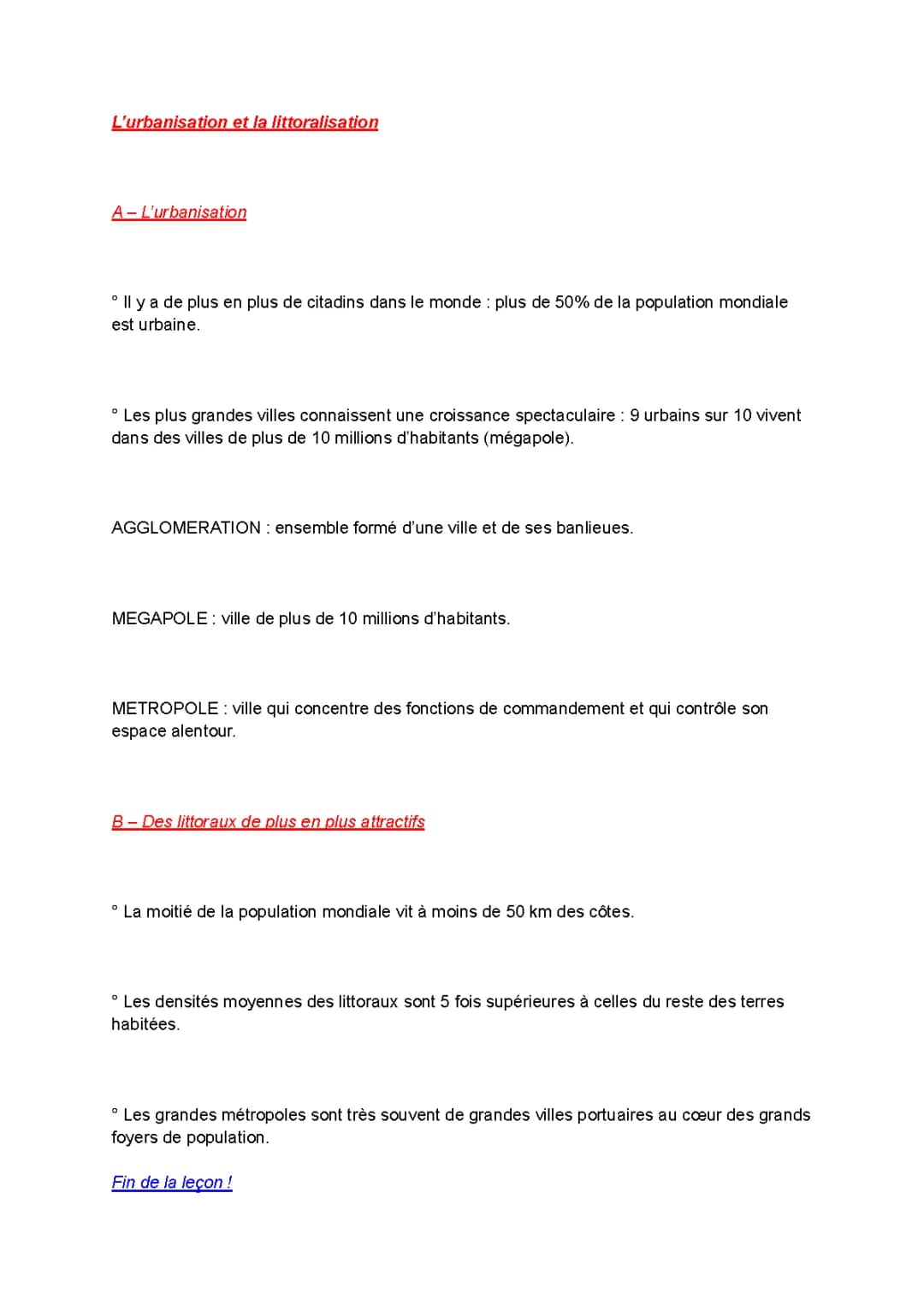 Qu'est-ce que la littoralisation ? Urbanisation, Métropolisation et Plus | Exposé PDF