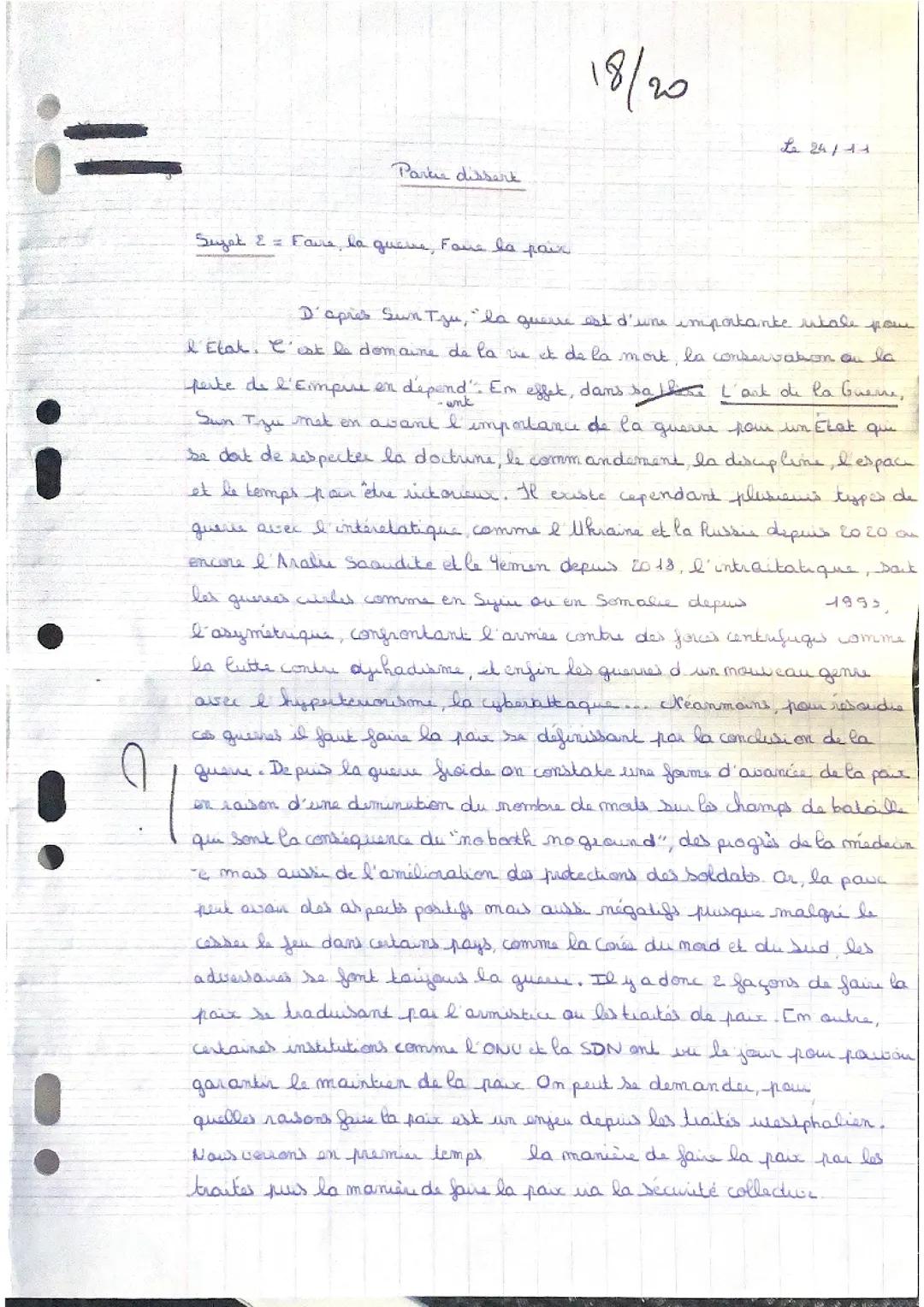 Interro - Faire la guerre, faire la paix