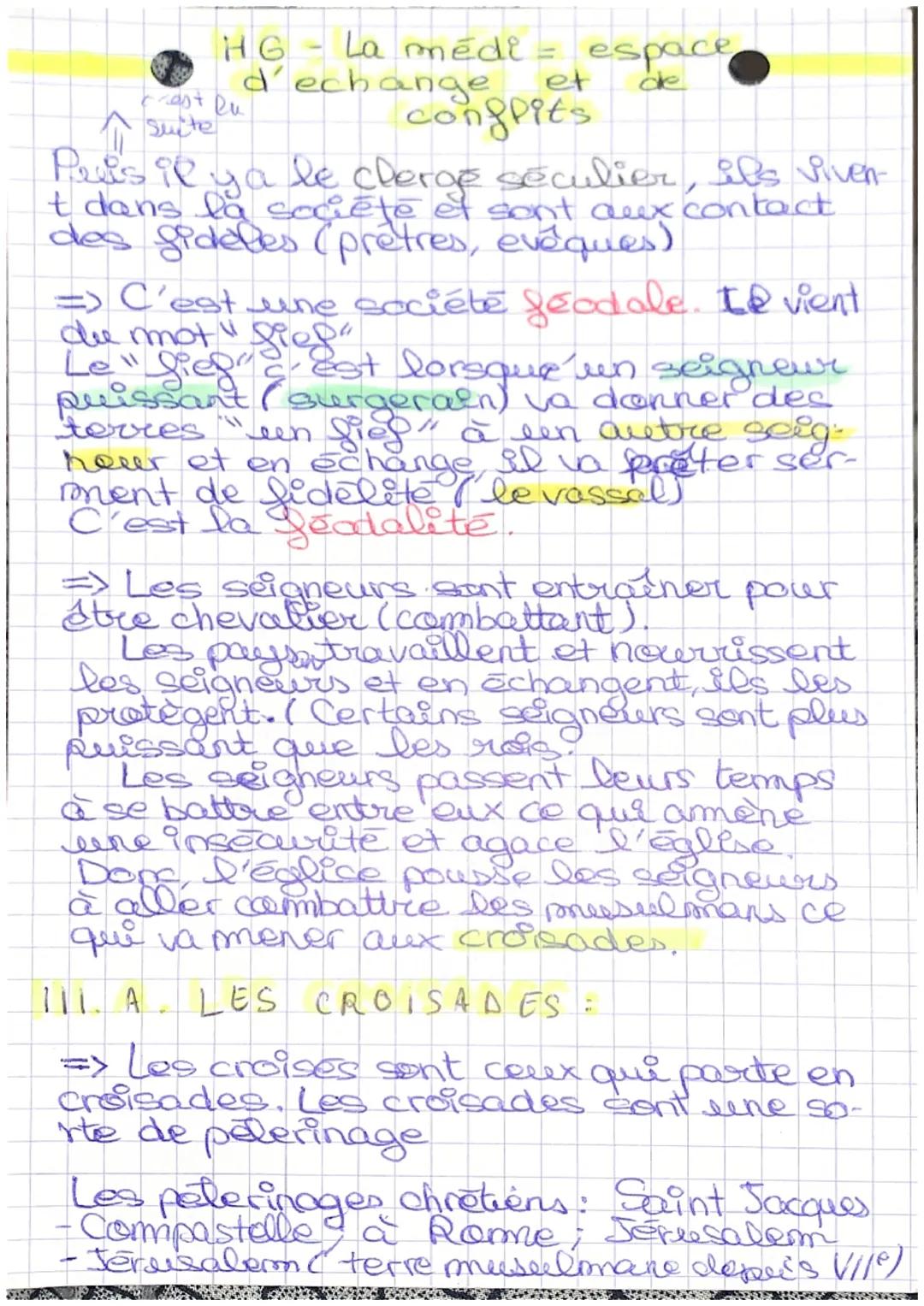 it G- La médi
4
✔ce d'echange et
XIe-xile conflits
espa
Le bassin mediteraneen est diviseren.
3 grande civilisations:
La chreliente mediend,